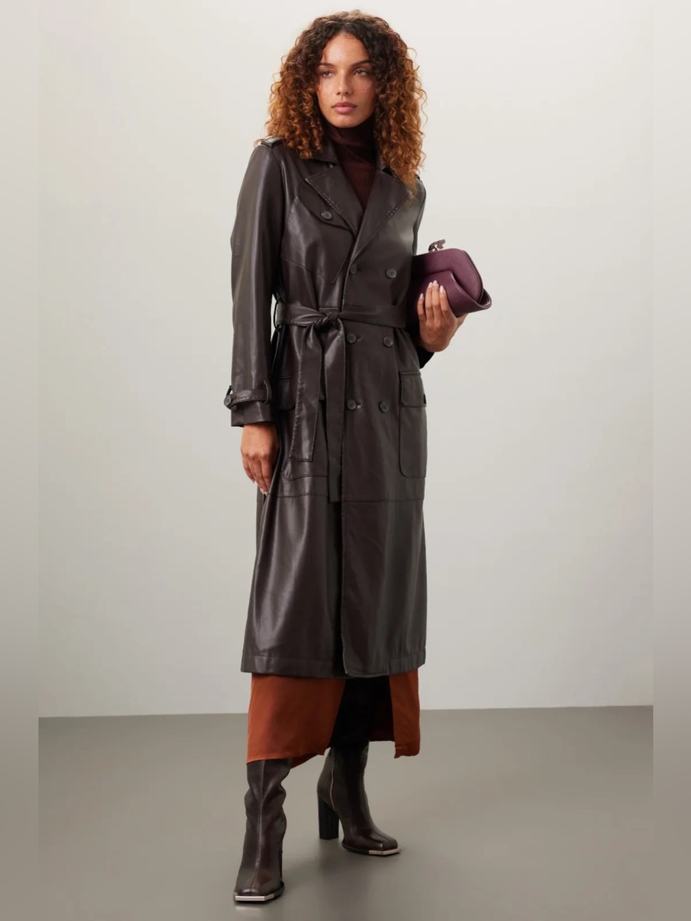 *Flawed RTR Osman Yousefzada Faux Leather Trench Coat (0401)